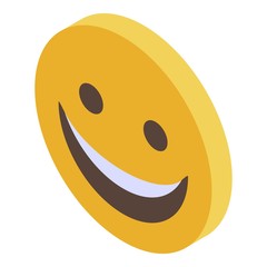 Smile face icon. Isometric of smile face sign vector icon for web design isolated on white background