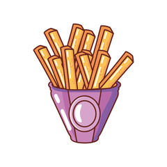 french fries on white background