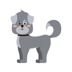 Happy cute dog icon isolated on white bckground.