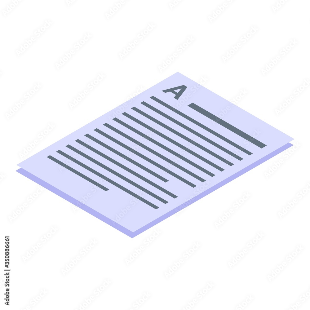 Poster copywriter work icon. isometric of copywriter work vector icon for web design isolated on white back