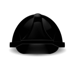 A construction helmet. Black helmet. Isolated vector.