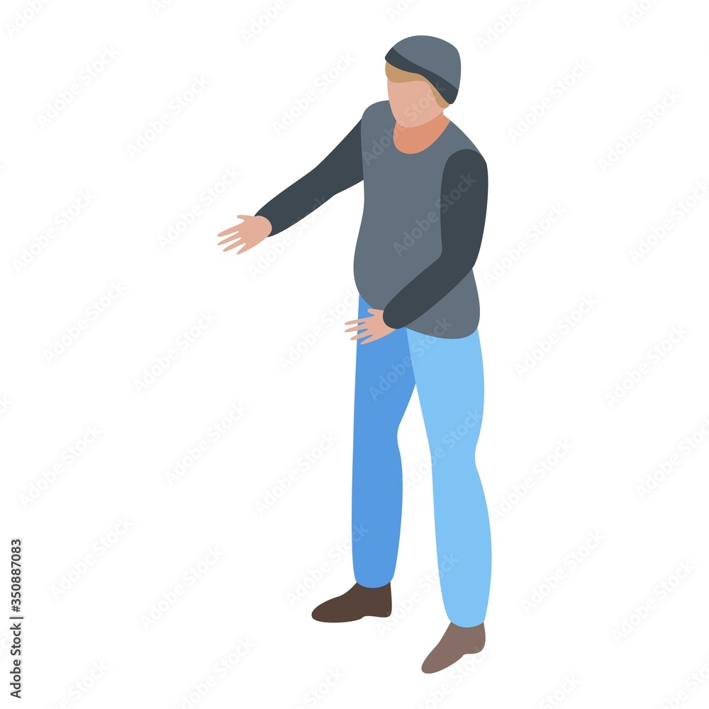 Poster man clip maker icon. isometric of man clip maker vector icon for web design isolated on white backgr
