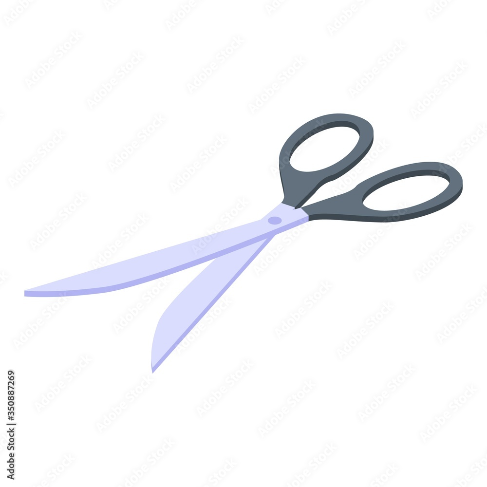 Poster cut scissors icon. isometric of cut scissors vector icon for web design isolated on white background