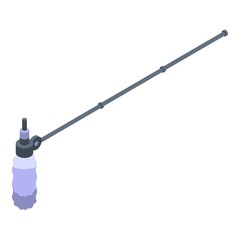 Microphone on stick icon. Isometric of microphone on stick vector icon for web design isolated on white background