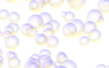 Light pastel colored background with purple bubbles. Wallpaper, texture purple balloons. 3D illustration