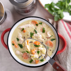 Spoonful of Creamy Chicken Soup