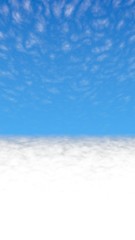 Blue sky background with white clouds. Cumulus white clouds in the clear blue sky in the morning. 3D illustration