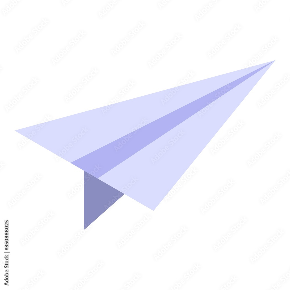 Poster paper plane icon. isometric of paper plane vector icon for web design isolated on white background