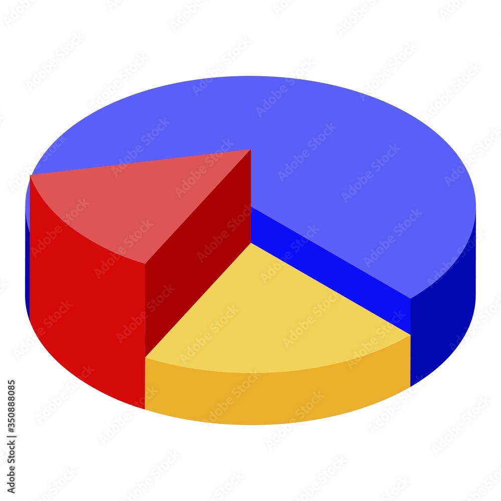 Poster pie chart diagram icon. isometric of pie chart diagram vector icon for web design isolated on white 