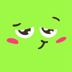 Cartoon drawing emoji. Hand drawn emotional face.Actual Vector illustration emoticon. Creative ink art work facial expression