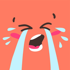 Cartoon drawing emoji. Hand drawn emotional face.Actual Vector illustration emoticon. Creative ink art work facial expression
