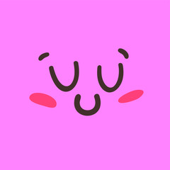 Cartoon drawing emoji. Hand drawn emotional face.Actual Vector illustration emoticon. Creative ink art work facial expression