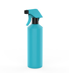 Spray Pistol Cleaner Plastic Bottle isolated On White Background. Ready For Your Design. Product Packing. 3d Illustration