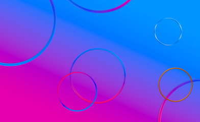 Futuristic blue-pink background with circles.