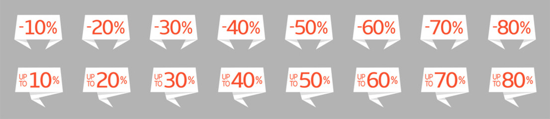 Paper discount label set