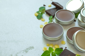 homemade chocolate mint natural lip balm.