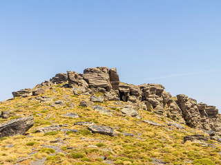 Sierra Nevada mountain landscape with clouds