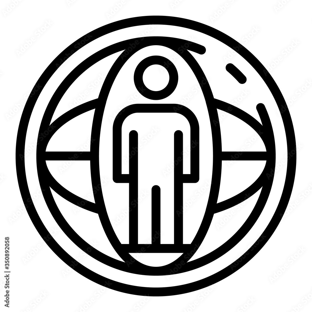 Poster global communication icon. outline global communication vector icon for web design isolated on white