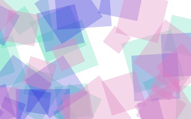 Obraz premium Multicolored translucent squares on white background. Pink tones. 3D illustration