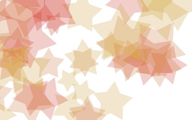 Multicolored translucent stars on a white background. Yellow tones. 3D illustration