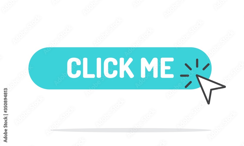 Poster click me button with arrow pointer clicking