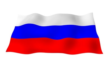 Fototapeta premium Waving flag of the Russian Federation. The National. State symbol of the Russia. 3D illustration