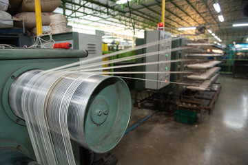 Production of nylon thread in a factory