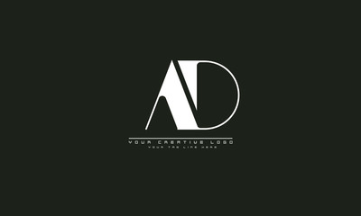 AD DA abstract vector logo monogram template