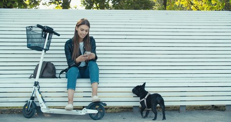 Young woman and dog