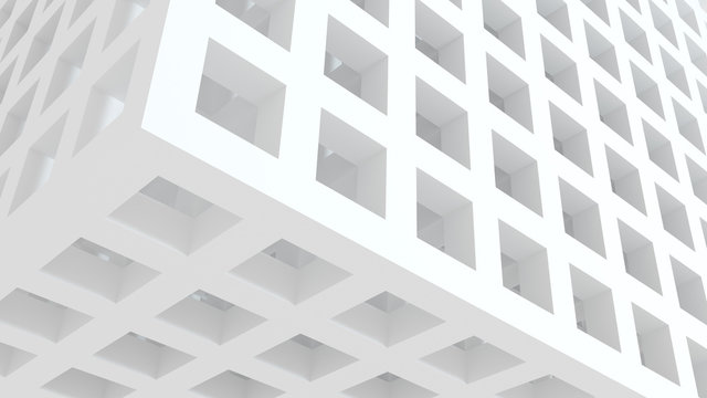 Architectural geometric white 3D background
