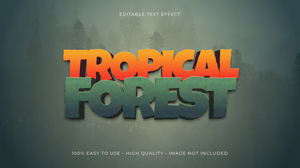 tropical forest text effect concept