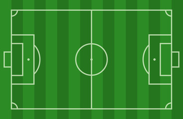 Aerial View Empty Football Playground - Soccer Stadium Vector Illustration