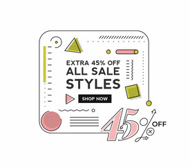 Sale Discount Banner. Discount offer price tag.  Vector Modern Sticker Illustration.
