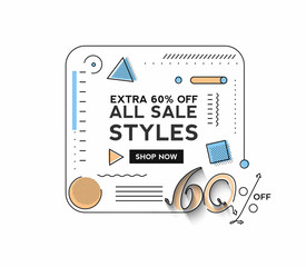 Sale Discount Banner. Discount offer price tag.  Vector Modern Sticker Illustration.
