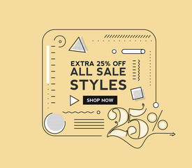 Sale Discount Banner. Discount offer price tag.  Vector Modern Sticker Illustration.