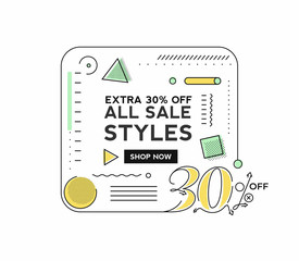 Sale Discount Banner. Discount offer price tag.  Vector Modern Sticker Illustration.