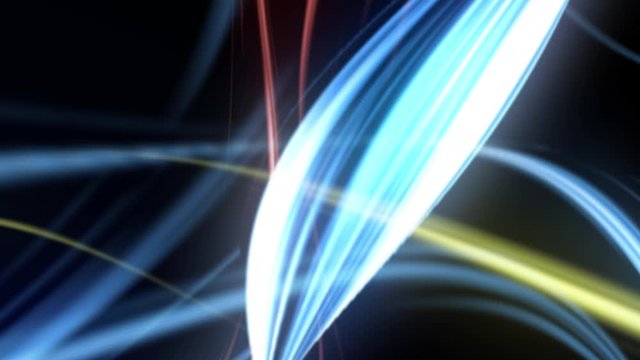 Abstract colourful lines moving against dark background, representing energy