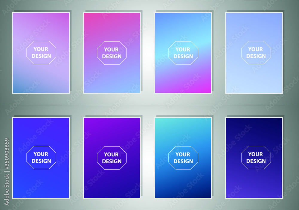 Aufkleber abstract colorful a4 size vector blurred gradient backgrounds. holographic template for your cover a