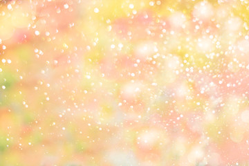 Spring summer tender postcard. drops of dew. Design element.gold and pink abstract bokeh lights. defocused background