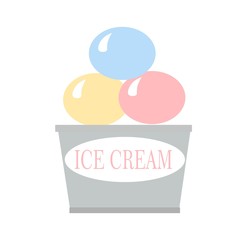 juicy tasty  ice cream illustration, colorful vector