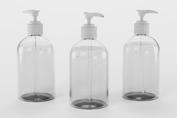 Realistic 3D Render of Hand Sanitizers