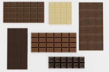 Realistic 3D Render of Chocolate Bars