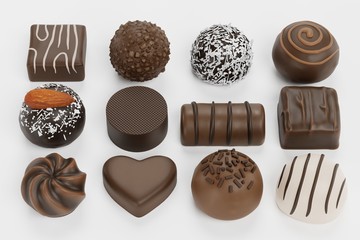 Realistic 3D Render of Chocolate Boxes