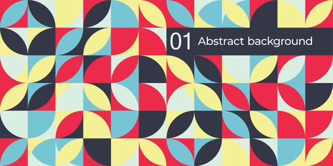 Abstract vector background of geometric round shapes. Colorful modern pattern. - 350906859