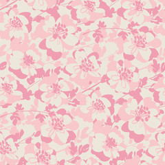 Tender pastel pink color floral seamless pattern