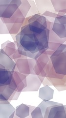 Gray translucent hexagons on white background. Vertical image orientation. 3D illustration