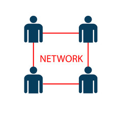 Network. Interaction and collaboration of people. Vector illustration