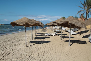 Sunny Tunisia. Vacation on the beach of the Mediterranean Sea. Traveling around the world.