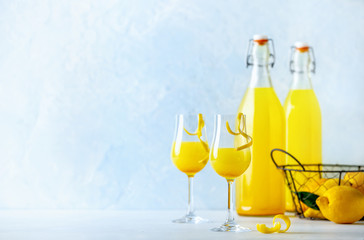 Limoncello traditional Italian alcohol drink