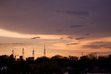 Fototapeta premium sunset over the city